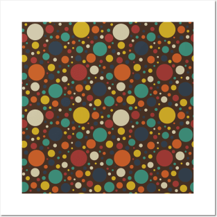 Retro Bold Colorful Circles Pattern Posters and Art